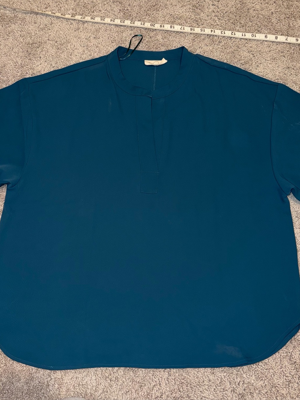 Women’s Relaxed Teal Short-Sleeve Shirt